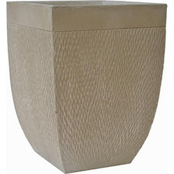 Plastona Γλάστρα Τετράγωνη Fiberclay Μπεζ 29x29x40cm 00.03.34537