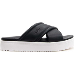 UGG Zayne Crossband Δερμάτινα Γυναικεία Σανδάλια Μαύρα 1128635-BLLE