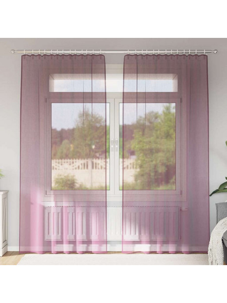 vidaXL Σετ Κουρτίνες Παραθύρου με Γάντζους 140x225 2 τμχ 4102203 Μωβ