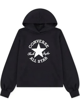 Converse Παιδικό Φούτερ με Κουκούλα Μαύρο 4CH525-023