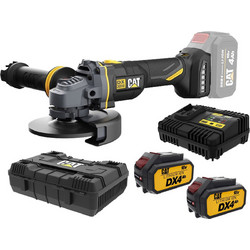 CAT DXC15 Comno-19 Γωνιακός Τροχός Μπαταρίας 18V 125mm με Ρύθμιση Στροφών 2x4Ah