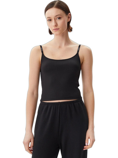 Calvin Klein Γυναικείο Καλοκαιρινό Crop Top Ριπ Μαύρο J20J225312-BEH
