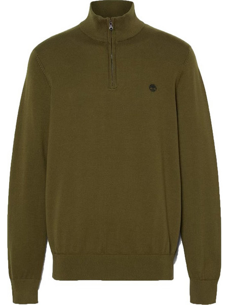 Timberland Ανδρική Πλεκτή Μπλούζα με Φερμουάρ Χακί TB0A2BMXA58