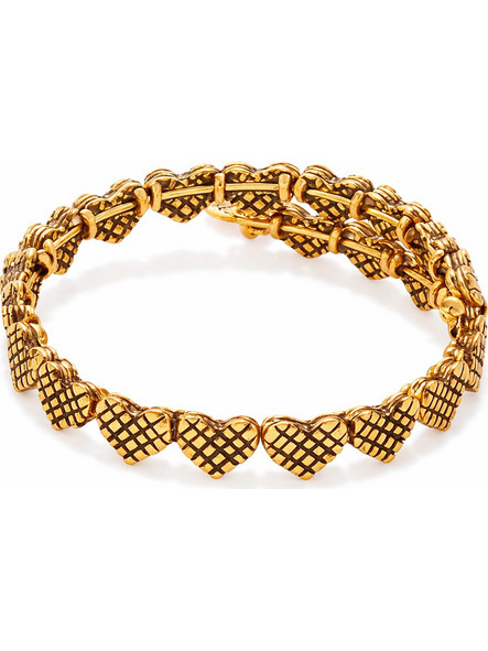 Alex and Ani Γυναικείο Βραχιόλι Βέργα με Καρδιά Xρυσό V16W01RG