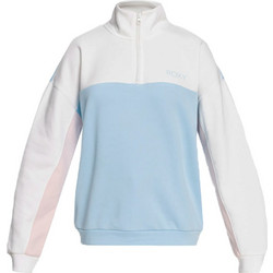 Roxy Keep On Moving Γυναικείο Φούτερ Fleece Άσπρο Γαλάζιο ERJFT04529-BZQ0