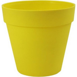 Sic Plast Deco Γλάστρα Εξωτερικού Χώρου Στρογγυλή Πλαστική Κίτρινη 18x17cm 7532065903