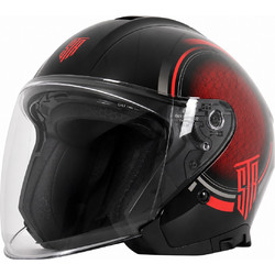 Str Avio Black Red Κράνος Μηχανής Jet