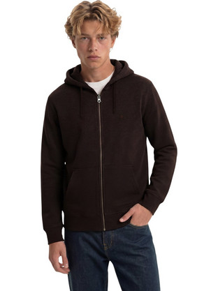 Superdry Ανδρική Ζακέτα Φούτερ με Κουκούλα και Φερμουάρ Μπορντό M2014703A-M8F