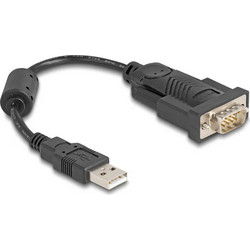 DeLOCK 61549 Καλώδιο RS-232 DB9 Male to USB-A 0.25m Black
