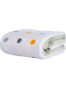 Nef-Nef Baby Dots Κουβέρτα Αγκαλιάς Fleece 75x100 Λευκή Πράσινη