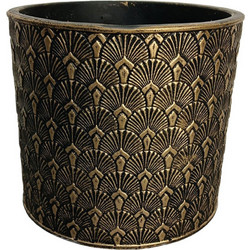 MarHome Κασπώ Δαπέδου Τσιμεντένιο Μαύρο Χρυσό 19x17cm 06-20751