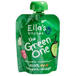 Ella's Kitchen The Green One Βιολογικό Βρεφικό Ρόφημα Πολτός Φρούτων με Μήλο, Αχλάδι, Ακτινίδιο & Μπανάνα 6m+ Χωρίς Λακτόζη & Ζάχαρη 90gr