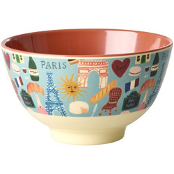 Rice Μπολ Φαγητού Paris Mon Amour Print Burnt Orange 300ml