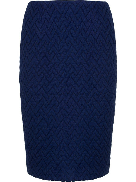 Conquista Μίντι Φούστα Πλεκτή Ψηλόμεση Pencil Navy Μπλε C220-418-41