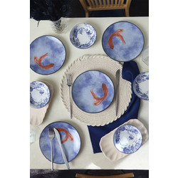 Stewe Home Σετ Πιάτα Φαγητού Κεραμικά Μπλε 10τμχ STE-004105-P4105