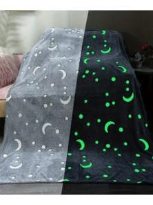 Παιδική Κουβέρτα Fleece Διάστημα Φωσφοριζέ 150x200 Γκρι