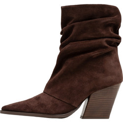 Sante Γυναικεία Μποτάκια Cowgirl Suede Καφέ με Χοντρό Ψηλό Τακούνι 26-538