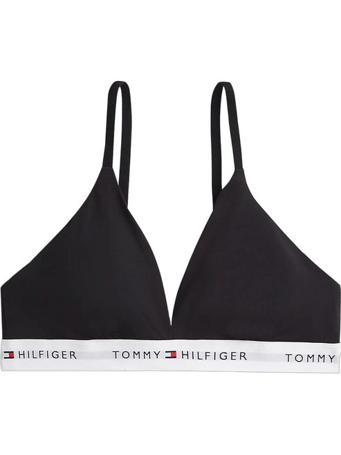 Tommy Hilfiger Σουτιέν Τριγωνάκι χωρίς Μπανέλα Μαύρο UW0UW06637-BDS