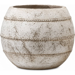 Artekko Raw Γλάστρα Στρογγυλή Τσιμεντένια Μπεζ 44.5x35.5cm 8-0302