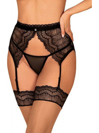 Obsessive Isabellia Ζαρτιέρες με Δαντέλα See Through Μαύρες 5901688235287
