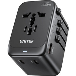 Unitek P1122ABK01 Φορτιστής χωρίς Καλώδιο με Θύρα USB-A & 2 Θύρες USB-C 65W