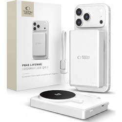 Tech-Protect PB40 LifeMag Magsafe Power Bank 10000mAh 25W με Θύρα USB-C White Silver