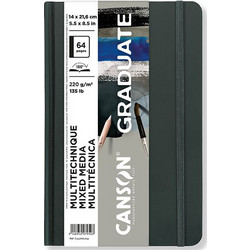 Canson Graduate Grey Sketchbook 14x21.6cm Mixed Media 220gr/m² 32 Φύλλα