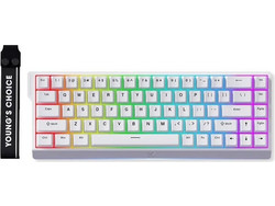 Mchose Ace 68 Μηχανικό Gaming Πληκτρολόγιο 65% με Ice Blue Magnetic Διακόπτες RGB White