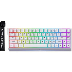 Mchose Ace 68 Μηχανικό Gaming Πληκτρολόγιο 65% με Ice Blue Magnetic Διακόπτες RGB White