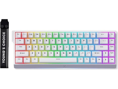 Mchose Ace 68 Μηχανικό Gaming Πληκτρολόγιο 65% με Ice Blue Magnetic Διακόπτες RGB White