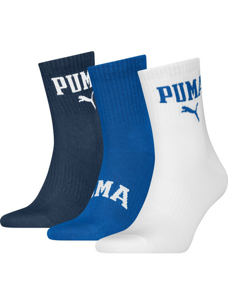 Puma Ανδρικές Κάλτσες Ψηλές με Σχέδια Navy Μπλε Royal Blue Λευκές 3Pack 938635