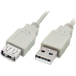 04.001.0404 Καλώδιο USB-A Male 2.0 to USB-A Female 1.8m Beige