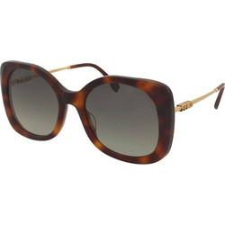 Fendi FE40201I 53P Γυναικεία Γυαλιά Ηλίου Τετράγωνα Χρυσό Ταρταρούγα με Μαύρο Φακό