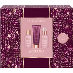 Baylis & Harding Wild Cherry & Vanilla Shower Gel 100ml + Body Milk 50ml + Body Spray 100ml