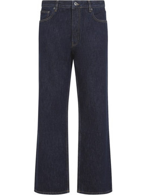 Off-White Ανδρικό Τζιν Παντελόνι Relaxed Εφαρμογή Navy Μπλε 44MYA18JF26D004460-RAW