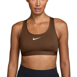 Nike Swoosh Αθλητικό Μπουστάκι με Μέτρια Στήριξη Καφέ DX6821-259