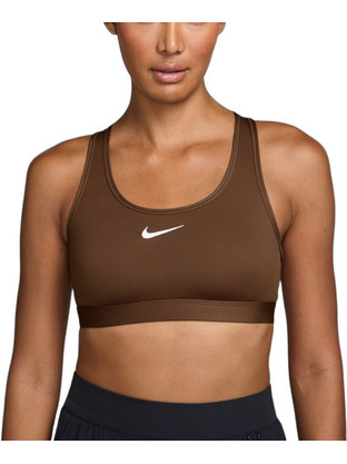 Nike Swoosh Αθλητικό Μπουστάκι με Μέτρια Στήριξη Καφέ DX6821-259