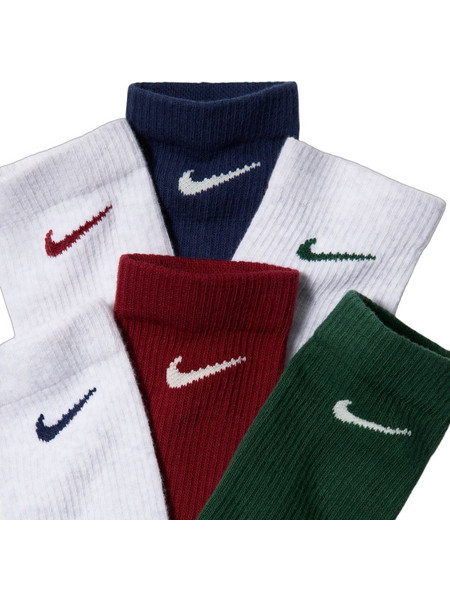 Nike Everyday Elevated Ανδρικές Κάλτσες Ψηλές με Σχέδια Μπορντό Navy Μπλε Πράσινες Λευκές 6Pack HQ8021-907