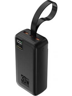 Wozinsky W8-W Power Bank 30000mAh 30W με 2 Θύρες USB-A & Θύρα USB-C Black