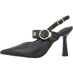 Ferre Γόβες Slingback με Λεπτό Ψηλό Τακούνι Μαύρες F1291