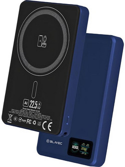 Blavec BJ-03 Wireless Magsafe Power Bank 5000mAh 22.5W με Θύρα USB-C Blue