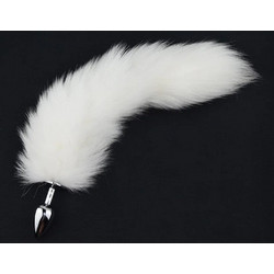 Guilty Toys Arctic Fox Πρωκτική Σφήνα Tail Plug 6cm Λευκή Ασημί