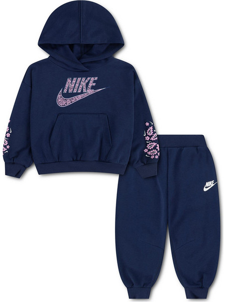Nike Παιδικό Σετ Φόρμας Navy Μπλε Ροζ 16P177-U90