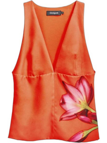 Desigual Fobos Γυναικείο Καλοκαιρινό Top Πορτοκαλί 25SWBW09