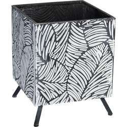 Keskor Κασπώ Μεταλλικό με Πόδια Μαύρο Λευκό 25x25x32cm 93584-2