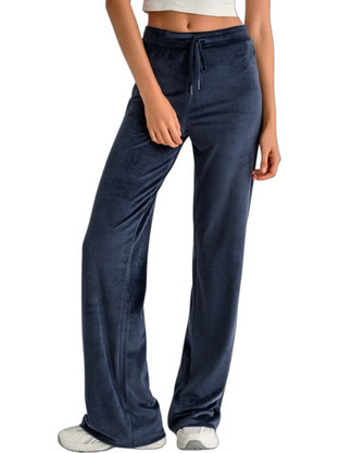 BodyTalk Velour Plush Jazz Γυναικείο Παντελόνι Φόρμας Βελουτέ Μπλε