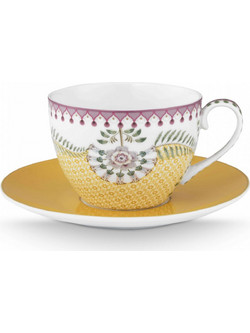 Pip Studio Lily & Lotus Φλιτζάνι Cappuccino & Τσαγιού Πορσελάνης Κίτρινο 300ml 51004213