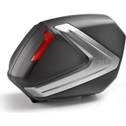 Givi V37 Σετ Πλαϊνές Βαλίτσες Μηχανής Monokey 2x37lt Μαύρες Ασημί Κόκκινες