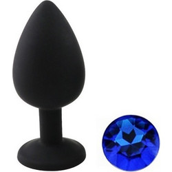Guilty Toys Silicone Large Πρωκτική Σφήνα Diamond Plug 9cm Μαύρη Μπλε