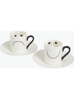 Anya Hindmarch Eyes Σετ Φλιτζάνια Espresso Πορσελάνης Λευκά 2τμχ 72298